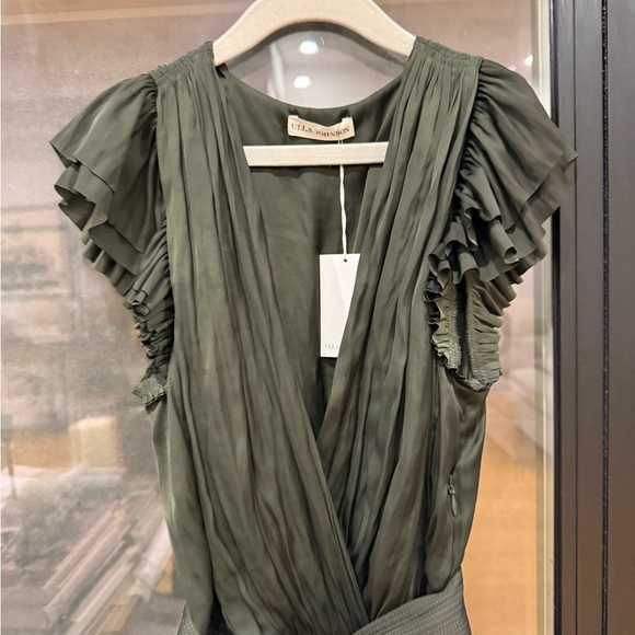 NWT Ulla Johnson Arbella Dress | Forest Green - Picture 5 of 6